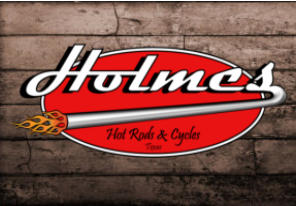 Holmes Hot Rods and Cycles logo and brand identity