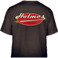 <font face=ARIAL>Holmes Hot Rods and Cycles logo and brand identity t shirts</font>