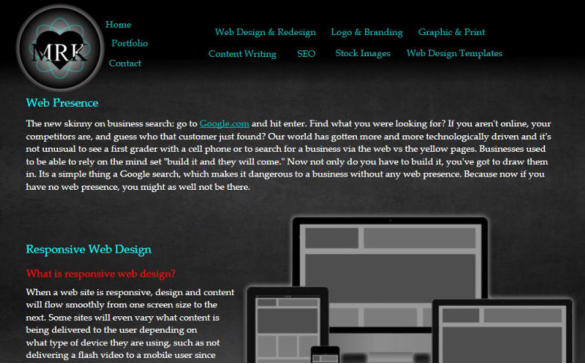 <font face=ARIAL>MRK Designs original web presence</font>