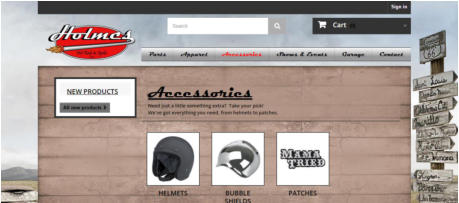 <font color=white face=ARIAL>Holmes Hot Rods & Cycles custom CMS web design</font>