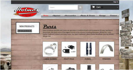 <font color=white face=ARIAL>Holmes Hot Rods & Cycles custom CMS web design</font>