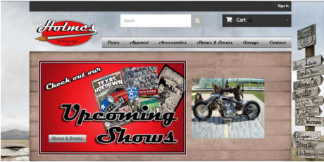 <font color=white face=ARIAL>Holmes Hot Rods & Cycles custom CMS web design</font>